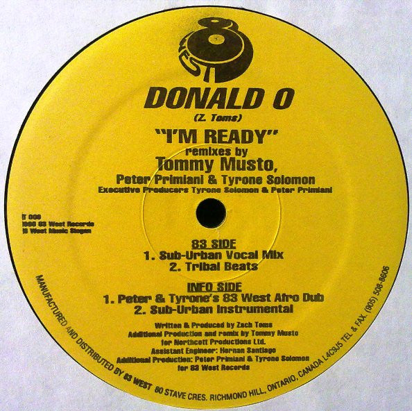 Donald O : I'm Ready (Remixes) (12")