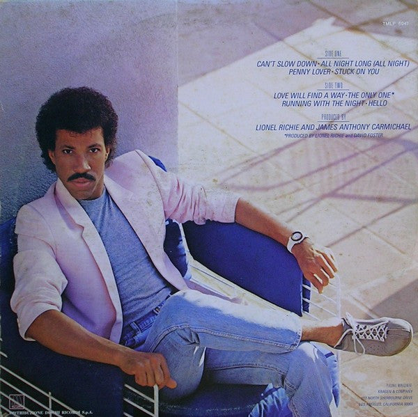 Lionel Richie : Can't Slow Down (LP, Album, Gat)