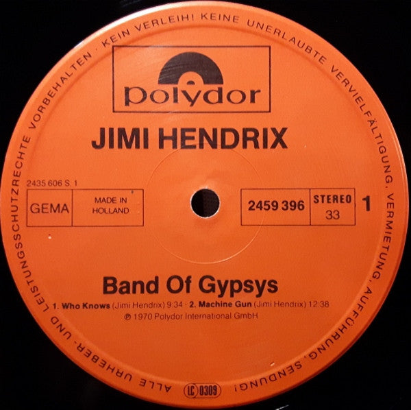 Hendrix* : Band Of Gypsys (LP, Album, RE)