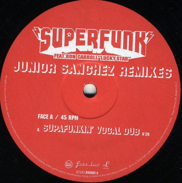 Superfunk Feat. Ron Carroll : Lucky Star (Junior Sanchez Remixes) (12")