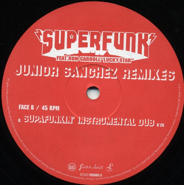 Superfunk Feat. Ron Carroll : Lucky Star (Junior Sanchez Remixes) (12")